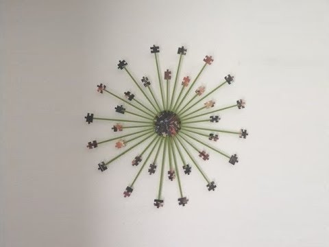 Diy Starburst Jigsaw Puzzle Wall Art Decor By Madebyfate 11 Youtube