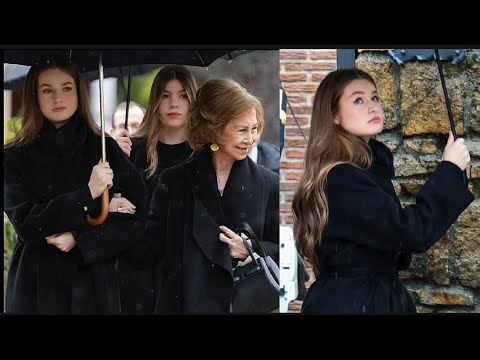 Video Princess leonor amd infanta sofia at funeral of their great aunt