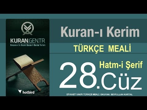 Türkçe Kurani Kerim Meali, 28 Cüz, Diyanet işleri vakfı meali, Hatim, Kuran.gen.tr