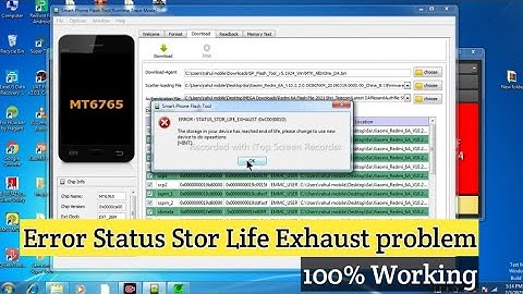 SP Flash Tool Error Status Stor Life Exhaust problem solve 100% Working