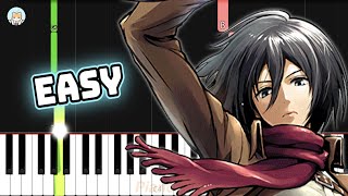 [full] Attack on Titan OST  'Vogel im Käfig'  EASY Piano Tutorial & Sheet Music