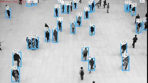 First tests object detection + tracking - People Counter Application