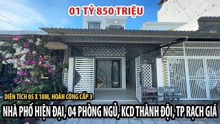 Nhà phố 1 trệt 1 lầu, 04 PN, KDC Thành Đội, TP Rạch Giá | Giá 1 tỷ 850 triệu