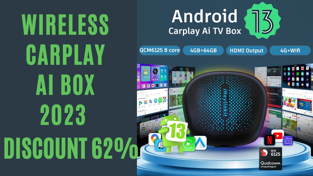 Carplay Ai Box Android 13 Netflix Iptv Android Smart TV Box Android Auto  Wireless Carplay Qualcomm 6125 8GB+128GB for Porsche