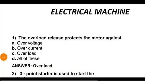 Electrical Machine(200 MCQs) (GMRC,SSC JE, PSC, RRB, UGVCL, MGVCL, DGVCL, PGVCL, GSECL, GETCO)