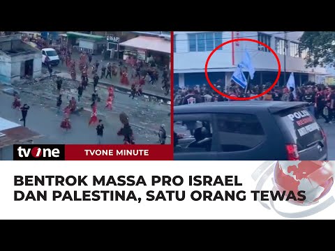 Bentrokan Pecah Antara Pendukung Palestina dan Israel di Sulawesi Utara | tvOne Minute