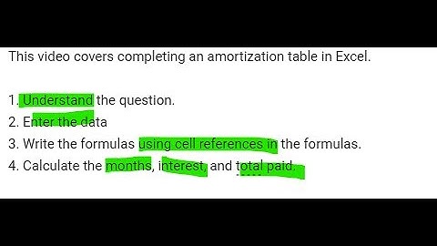 How to Create an Amortization Table in Excel (Second Version)