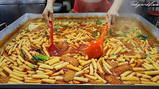 대형 철판 1500원 떡볶이 / 대구 방촌시장 방떡 , Tteokbokki - Korean Street Food