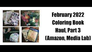 Part 3 February 2022 Coloring Book Haul - Amazon, Media Lab (Unseen Coloring Books)