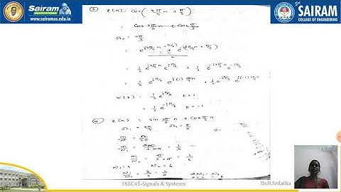 Lecture video_18EC45_Module 3_Discrete time Fourier Series(DTFS)_Dr.B.Srilatha