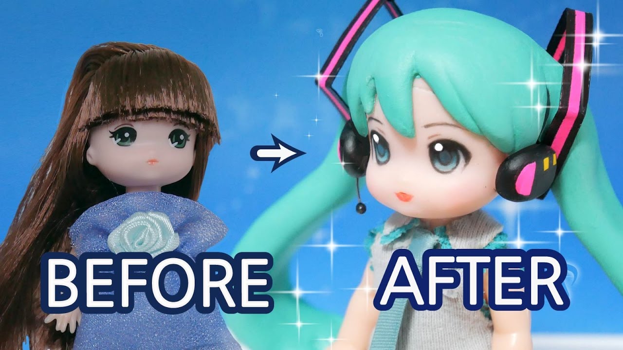 다이소 인형으로 보컬로이드 하츠네 미쿠 만들기 HOW TO MAKE HATSUNE MIKU WITH A CHEAP DOLL