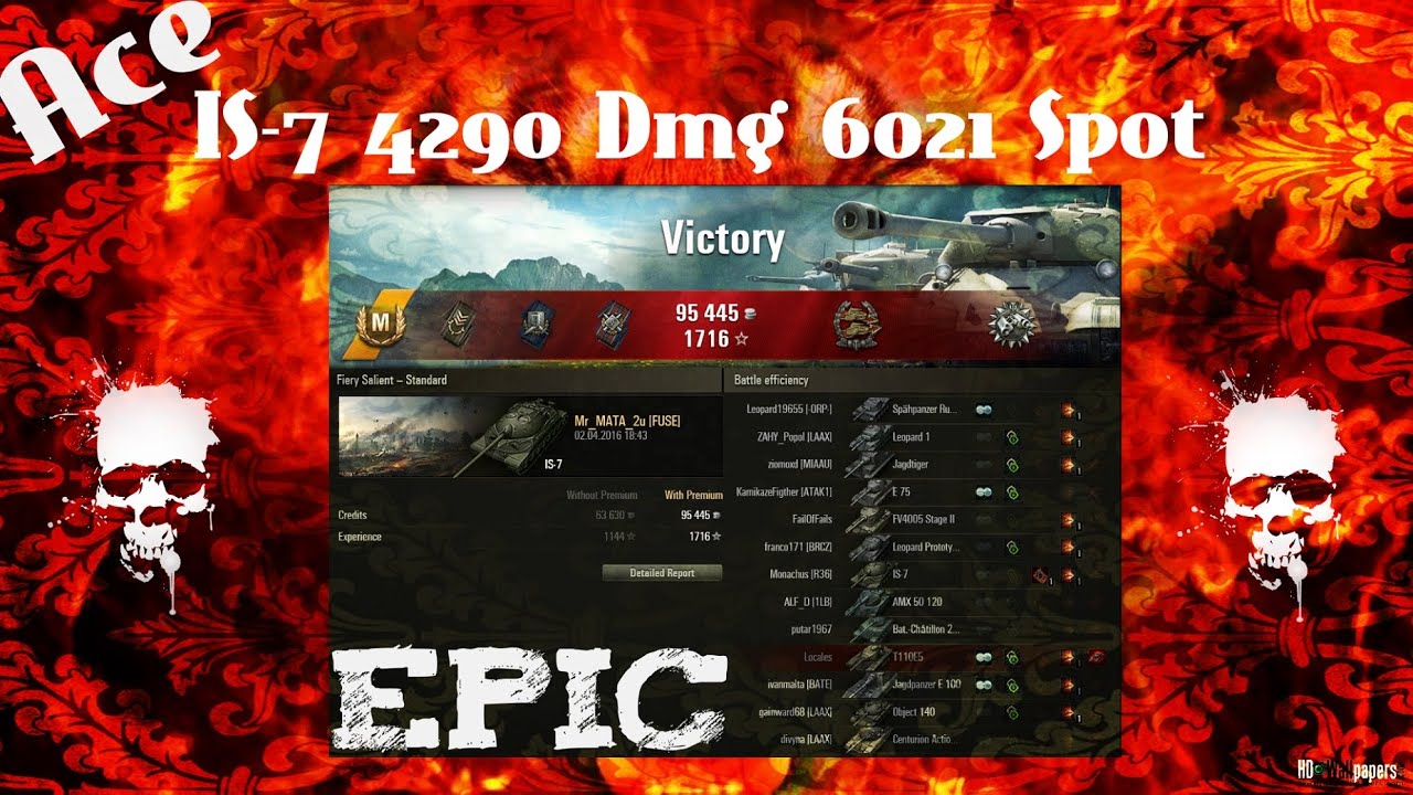 World of Tanks - Ace Epic IS-7 6021 Spot 4290 Dmg Subscriber Mate Replay (Mr_MATA_2u)