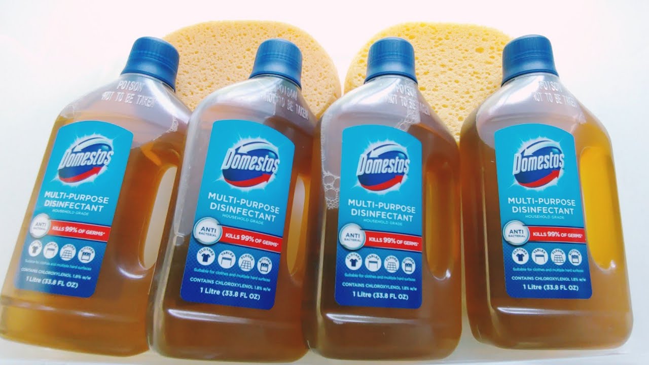 SPONGE SQUEEZING ASMR | Four Bottles Domestos Disinfectant Cleaner