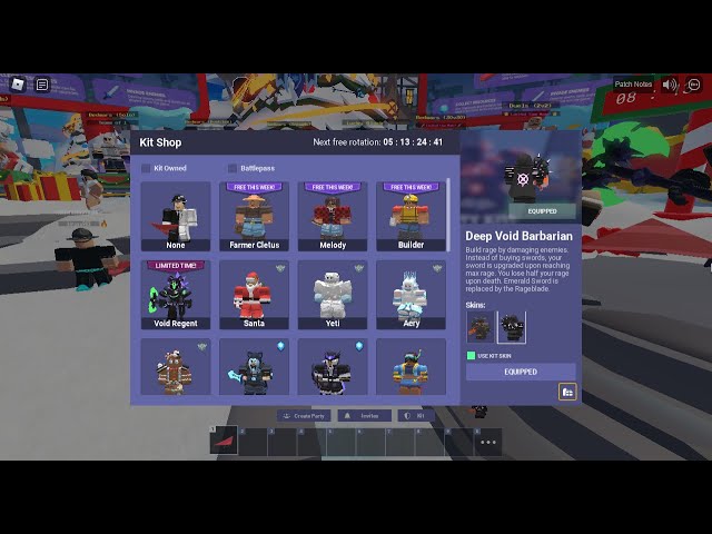 Kits Update in Roblox BedWars (Cletus, Barbarian & Builder) 