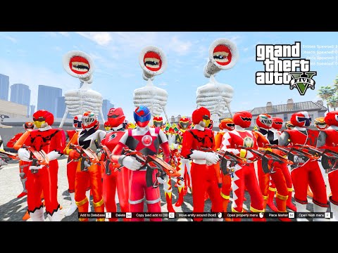 GTA 5 Mod - 500 Anh Em Siêu Nhân Đỏ Đi Tiêu Diệt Great Mother Megaphone