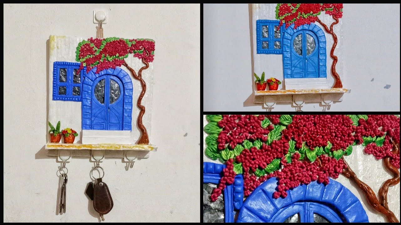 Diy keyholder ideas | Diy caedboard keyholder making |diy hometheme keyholder ideas