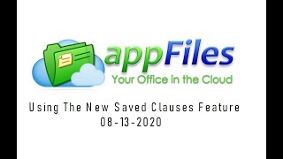 appFiles 101 - Using the Saved Clauses Feature To Populate to Import GAR Special Stips - 08-13-2020