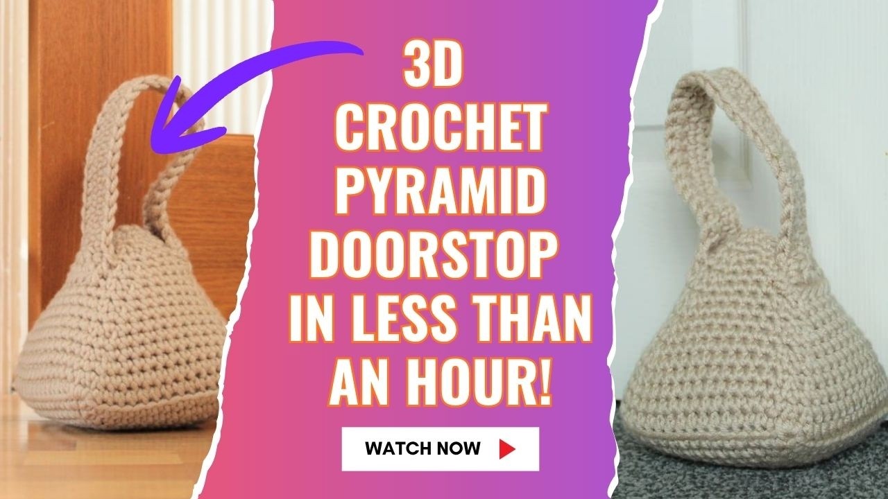 Crochet 3D Pyramid Doorstop in Less Than An Hour!