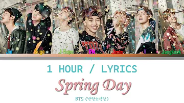 BTS (방탄소년단) | Spring Day (봄날) [1 Hour Loop] With Lyrics