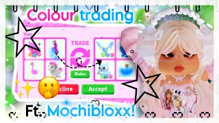 ✧˖° COLOUR TRADING in adopt me! 🫢💓 ft. @TotallyMochiYT ✭🩵 |  🎀 ItsSahara♡ ༘*.ﾟ