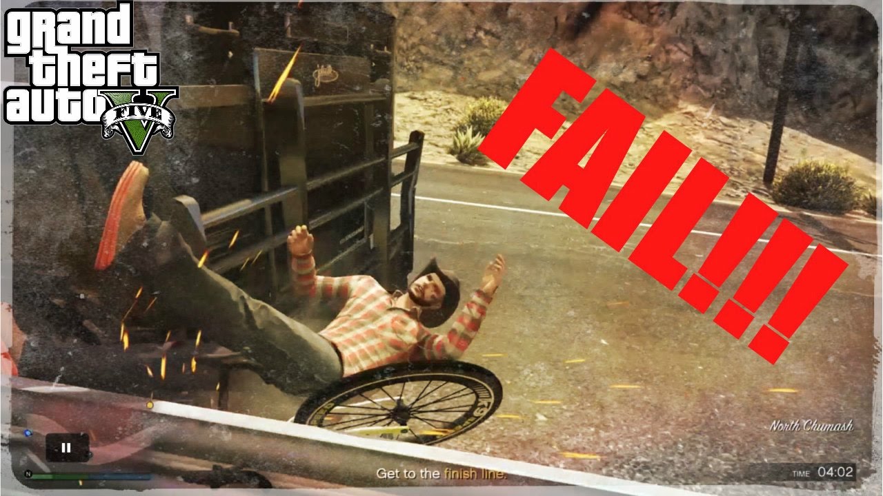 GTA 5 Hasta La Vista Trucks VS Bikes, Funny Moments, Bridge of death