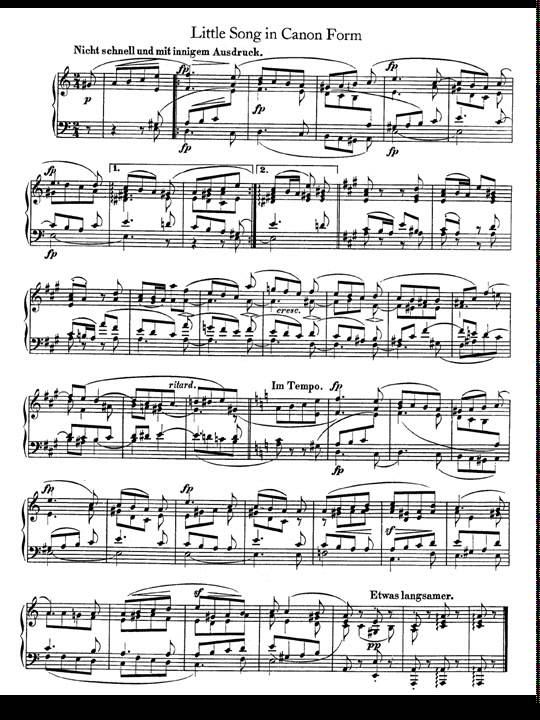 Schumann. Album for the Young Op. 68. 27 Little Song Partitura E