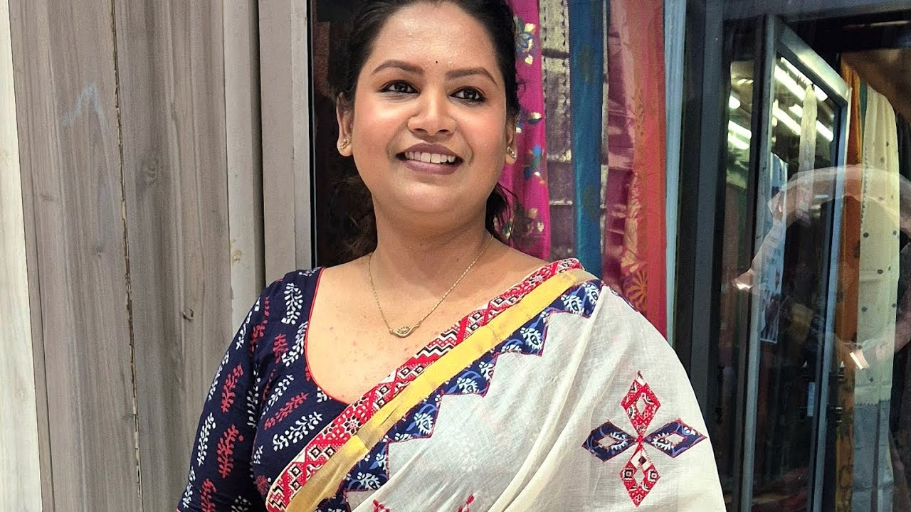 Saraswati puja Cotton aplic Kerala cotton Part 1|Booking 8240556495|#cotton #aplicworkdesigns  