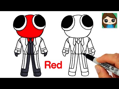 Como DESENHAR o RED do RAINBOW FRIENDS ROBLOX Fácil / How to DRAW RED from RAINBOW  FRIENDS ROBLOX 