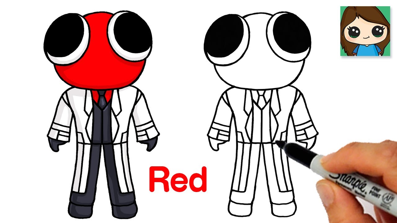 How to Draw Red from Rainbow Friends 