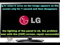 lg tv 4K, when it turns on the image appears on the screen only for 1 second and then disappears