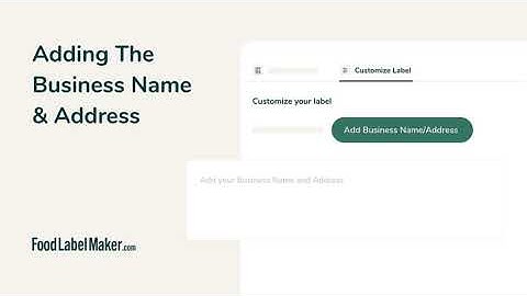 How to Add Your Business Name & Address to a Food Label | FoodLabelMaker Tutorial