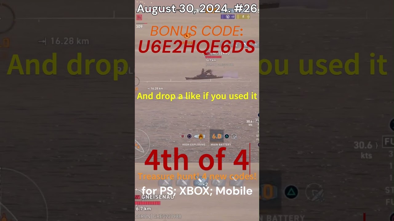 [08.30.2024] WOWS: Legends 🎁BONUS CODE🎁 #26