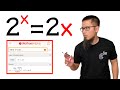 Solutions to 2^x=2x