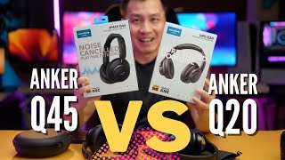 COMPARING Soundcore by Anker Q20 VS Q45 ANC Headphones