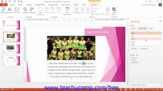PowerPoint 2013 Tutorial Checking Spelling Microsoft Training Lesson 4.9