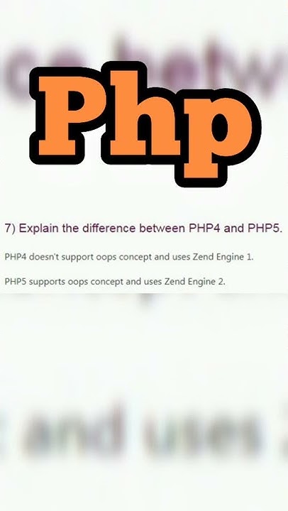 Difference between php 4 and php5 #shorts - YouTube