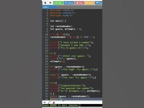 Guessing Game using C program - YouTube