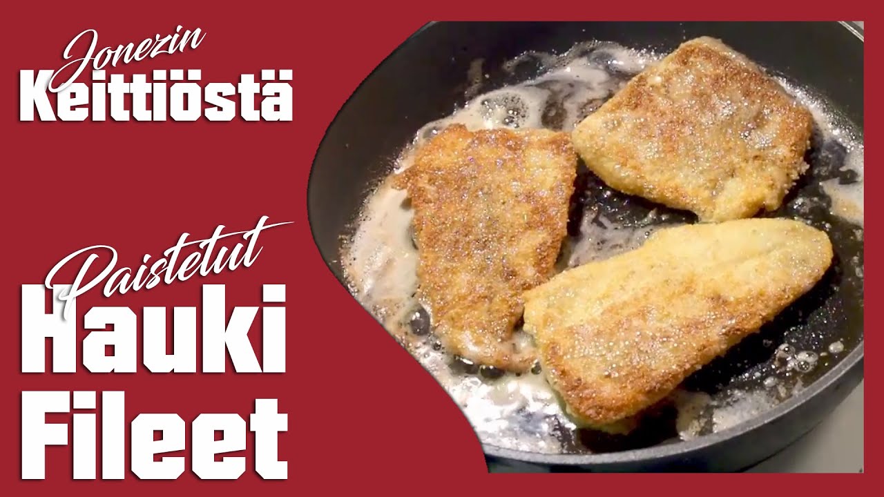 Paistetut ja kuorrutetut haukifileet