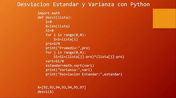 Desviacion Estandar y Varianza con Python