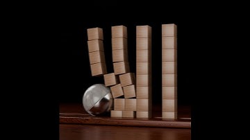 Ball Hits Wooden Blocks | 3D Physics Simulation in Blender 🧱⚽ #3danimation #3dcompositing #blender3d