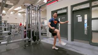 High Kick Crossover to Squat Jump