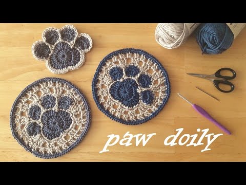 Crochet Paw Doily かぎ針編み 肉球コースターから肉球ドイリーを編む 코바늘 발바닥 도일리 뜨기 Youtube