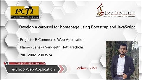 Web Project Task 07 | 1st Year | Semester 01 | Java Institute | Janaka Sangeeth