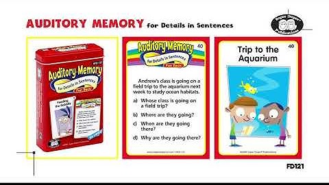 Auditory Memory for Details in Sentences Fun Deck