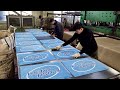 Door Mat Mass Production Process. Synthetic Rubber Plant in Korea