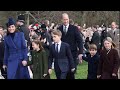 Prince george princess charlotte and prince louis join members of the royal family for service