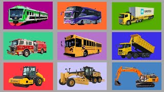 Tebak Gambar Kereta Api CC206, Truk Kontainer, Bus Telolet, Truk Pemadam, Truk Oleng, Road Roller