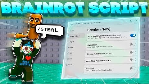 Steal a Brainrot SCRIPT Gui No Key with INSTANT STEAL, NOCLIP, AUTO HIT, TELEPORT + ANTI KICK!