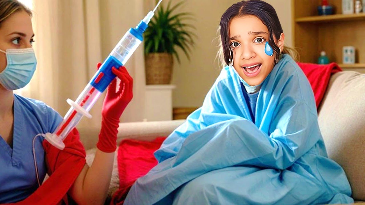 شفا مريضة وتبكي ! لازم تأخذ حقنة كبيرة !! شفا shfa cry - YouTube