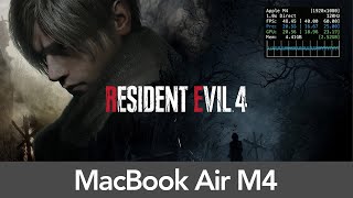 15 MacBook Air M4 (16GB RAM) Resident Evil 4 - Performance
See more games tested on MacBook Air M4: https://youtube.com/playlist?list=PLoho91JNnNU0SMd2iumpQUitAnARWGaO7&si=9BGEexDSXTSlRW6W
See RE4 performance on more devices here: https://www.youtube.com/playlist?list=PLoho91JNnNU1PkTaCvKgb0qD4iS7p4fvS
0:00 - 1080p | Preset - Priortize Performance
5:56 - 1080p | Preset - Priortize Performance | MetalFX - Quality
10:13 - 1080p | Preset - Priortize Performance | FPS - 60 | MetalFX - Performance
13:51 - 1080p | Preset - Priortize Graphics | FPS - 30
Mac Specs:
MacBook Air 15-inch, M4, 2025
Apple M4 (10-Core CPU / 10-Core GPU / 16GB RAM) 15 MacBook Air M4 (16GB RAM) Resident Evil 4 - Performance